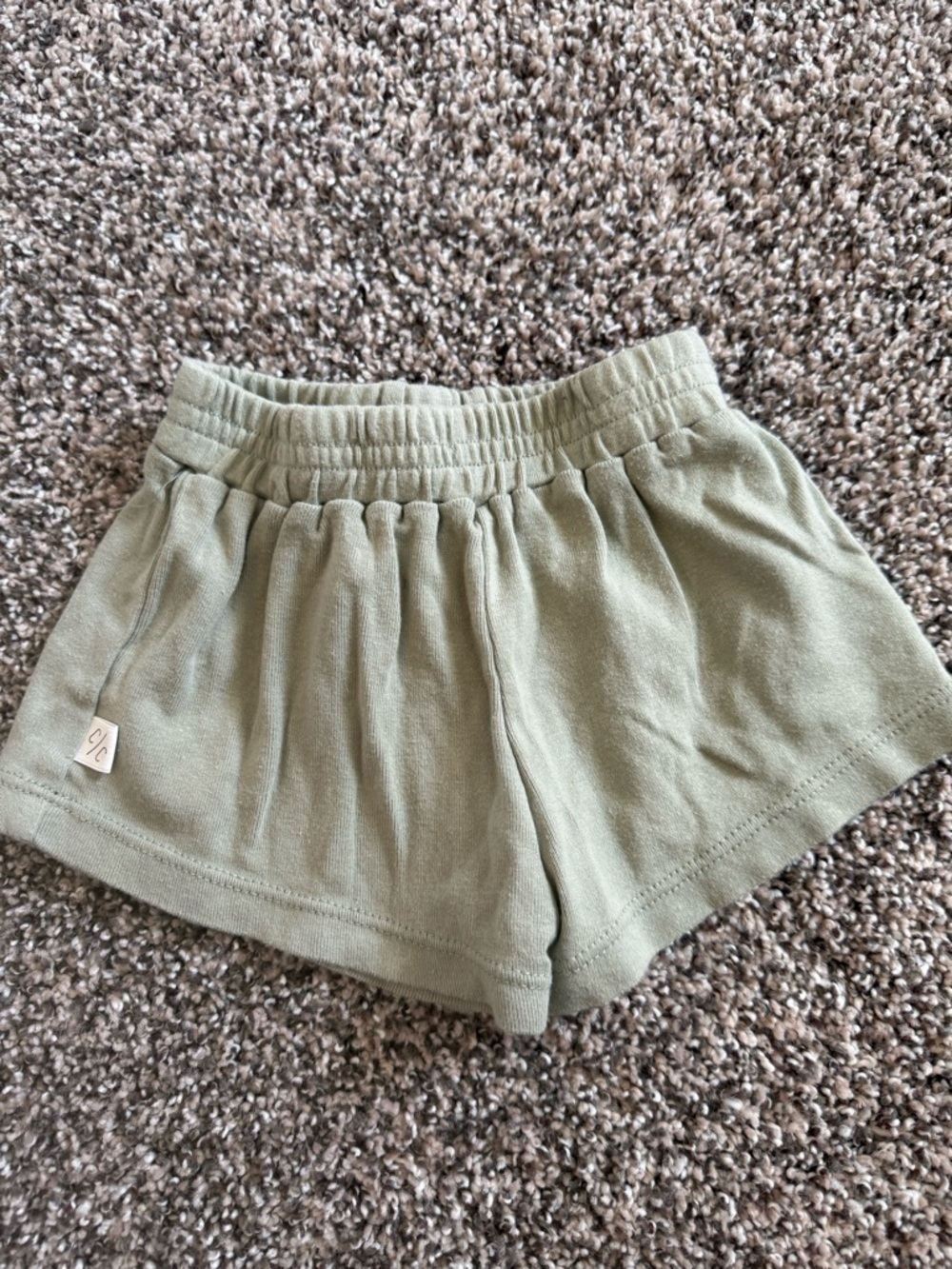Childhoods Baby Gender Neutral Olive Green Elastic-Waist Shorts Size 18-24 Month